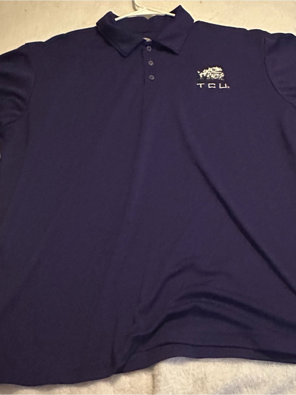 Rivalry Threads Men's Purple Polo with Contrasting White Logo